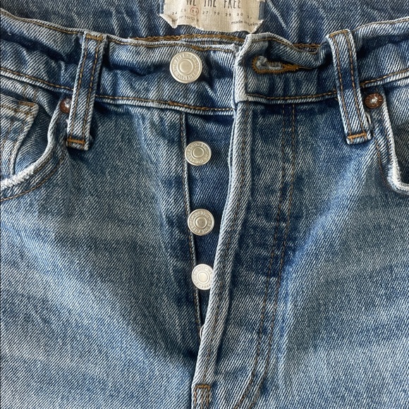 We The Free Distressed High Rise Button Fly Jeans - Picture 3 of 4